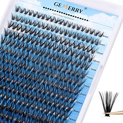 GEMERRY Lash Clusters 280pcs Lash Extensions 30D Individual Lashes Mixed Tray Cluster Lashes Eyelash Clusters 0.07 C D Curl DIY Eyelash Extension Individual Lash Extensions 3D Effect Reusable Handmade Matte Cluster Eyelashes (30D-0.07C, 8-16mm)