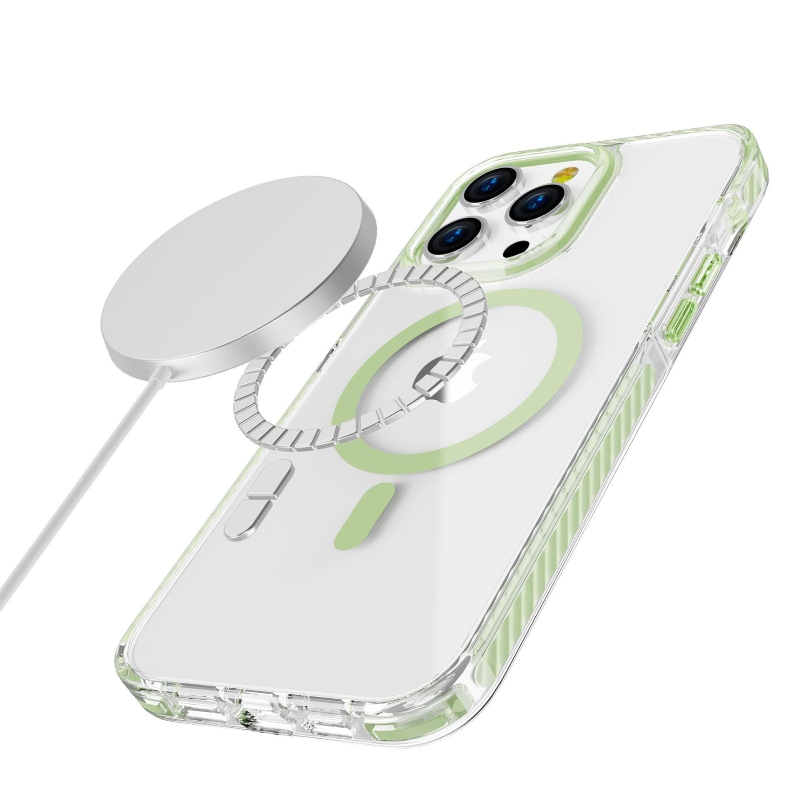 Custodia IPhone 16 Pro Con Cordino E Magneti Mag-Safe - Arancione, Trasparente