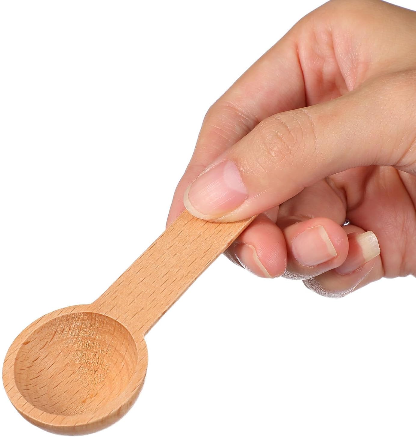 4pcs Solid Wood Coffee Scoop Measuring Spoons for Ground Coffee Espresso Tea Milk Powder Baking Kitchen Use