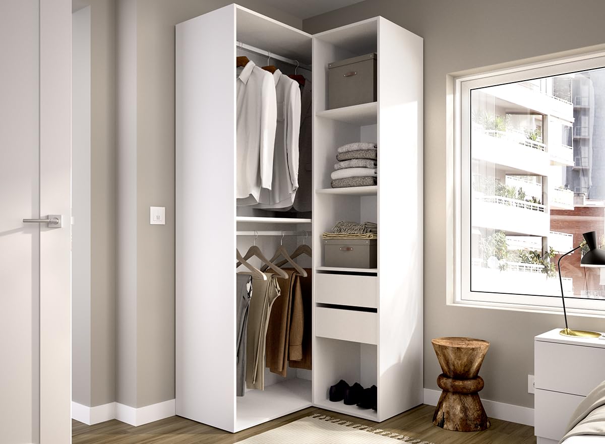 DEKIT Grupo RIMOBEL-Conjunto Armario-VESTIDOR Rincon con Trasera Reversible