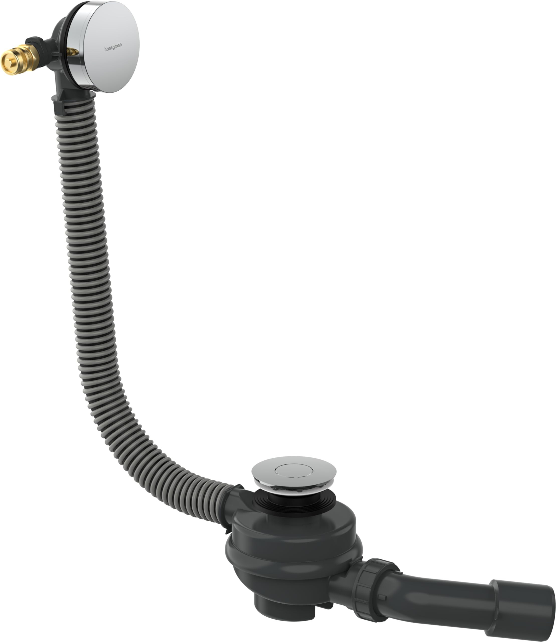 hansgrohe Exafill - Komplettset Wanneneinlauf, Ablauf- und Überlaufgarnitur inkl. Grundkörper, Ablaufventil und Geruchsverschluss, geeignet für Badewannen mit Ablaufdurchmesser 52 mm, Chrom, 58130000