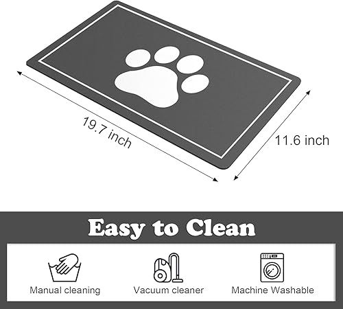 Miniatura 2 de Tapete absorbente de alimentación de mascotas para cuencos de perro, tapete de 12 x 19 pulgadas para comida y agua, tapete de comida para perros