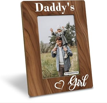 Dad Gift from Daughter, Daddys Girl Photo Frame, Holds 4 x 6 Inch Photo, Farmhouse Wooden Picture Frame Gifts, Daddy & Daughter Photo Frame for Home Office Decor, Dad Birthday Gifts, Christmas Gift