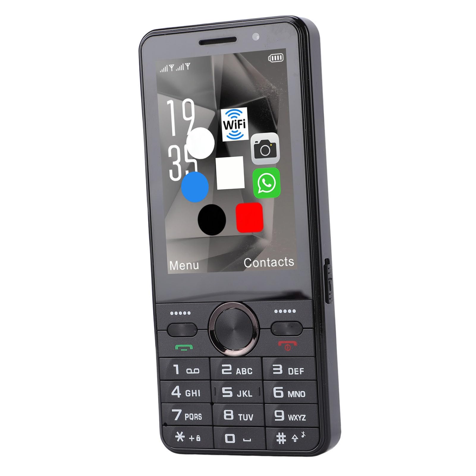 Teléfono 4G Desbloqueado, Compatible con Tarjeta SIM Dual, Pantalla Táctil HD de 3,5 Pulgadas, Teléfono Móvil con Teclas Grandes, WiFi, GPS, para Personas Mayores, Trabajo, (Black)