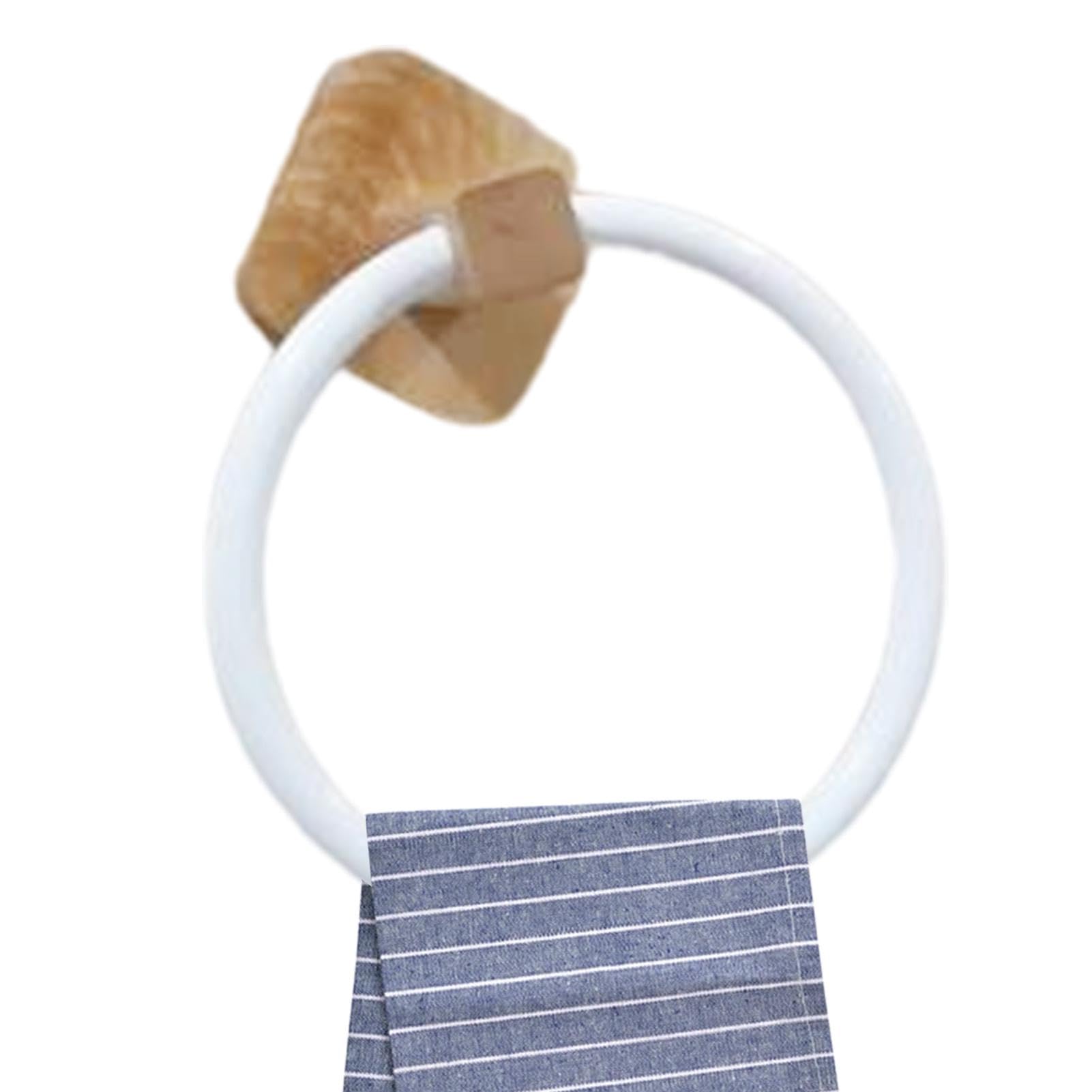 LMYSXAOZ Towel Ring - Circular Rack Walnut Ring, Wall Mounted Holder for Bathroom, No Punching Hand