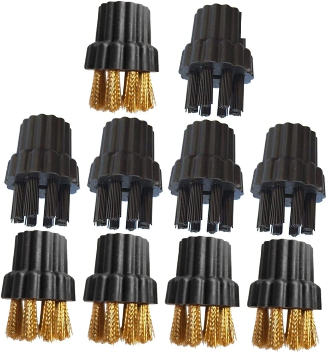 10PCS Steam Brush Head Multi Purpose Household Appliance Cleaning Tool with Hairbrush Copper Brush Durable and Versatile for Home Use and Repair Stores