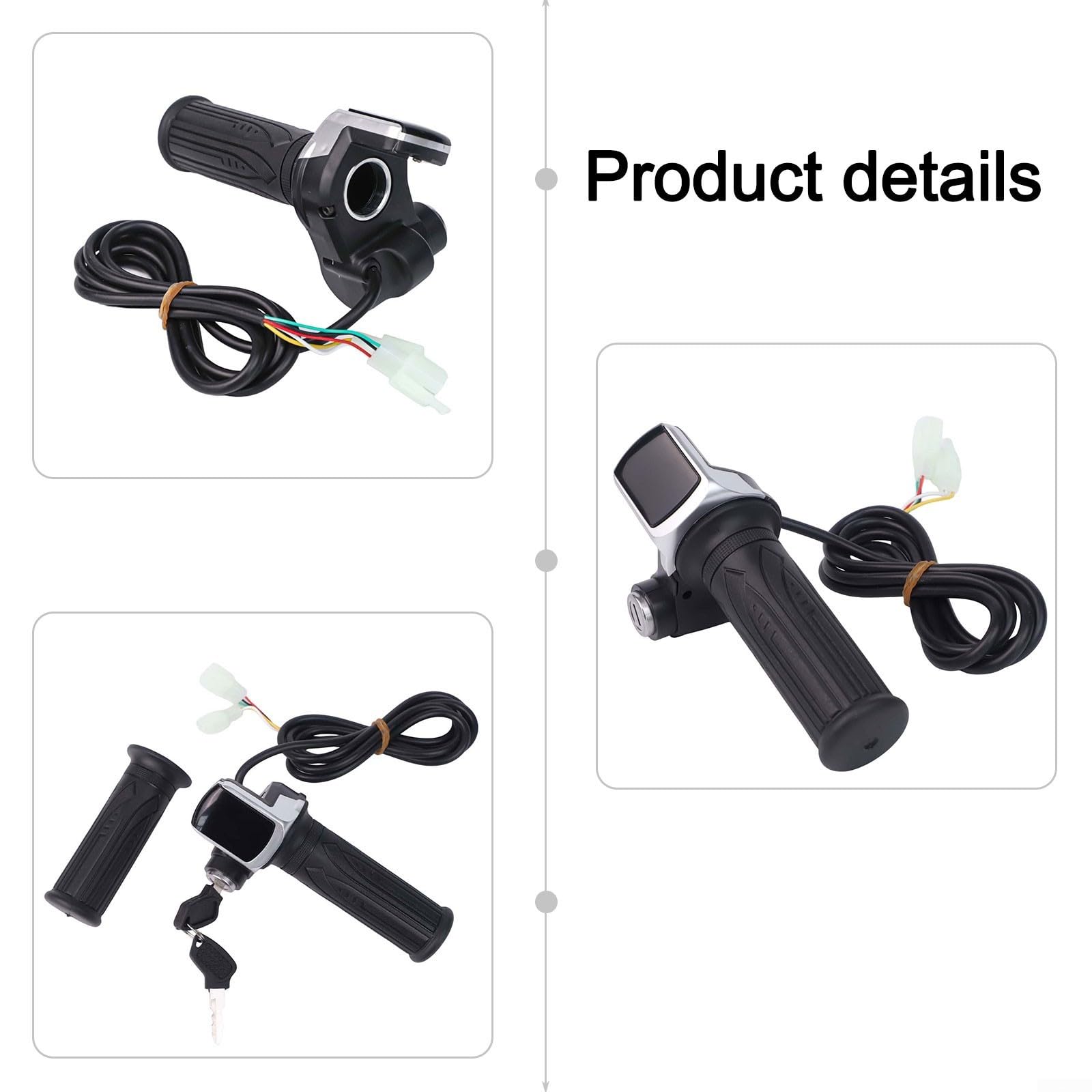 Accélérateur à Pouce Droit Pour Vélo Et Scooter Électrique – 24/36/48/60 V, Métal Et Plastique Durable, Installation Facile