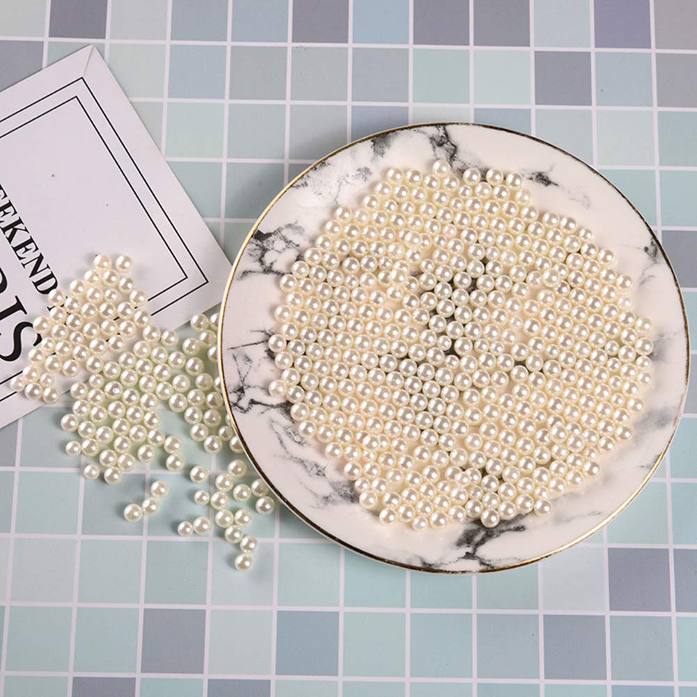 Lot De 1200 Perles Artificielles Blanches Sans Trou De 8 Mm