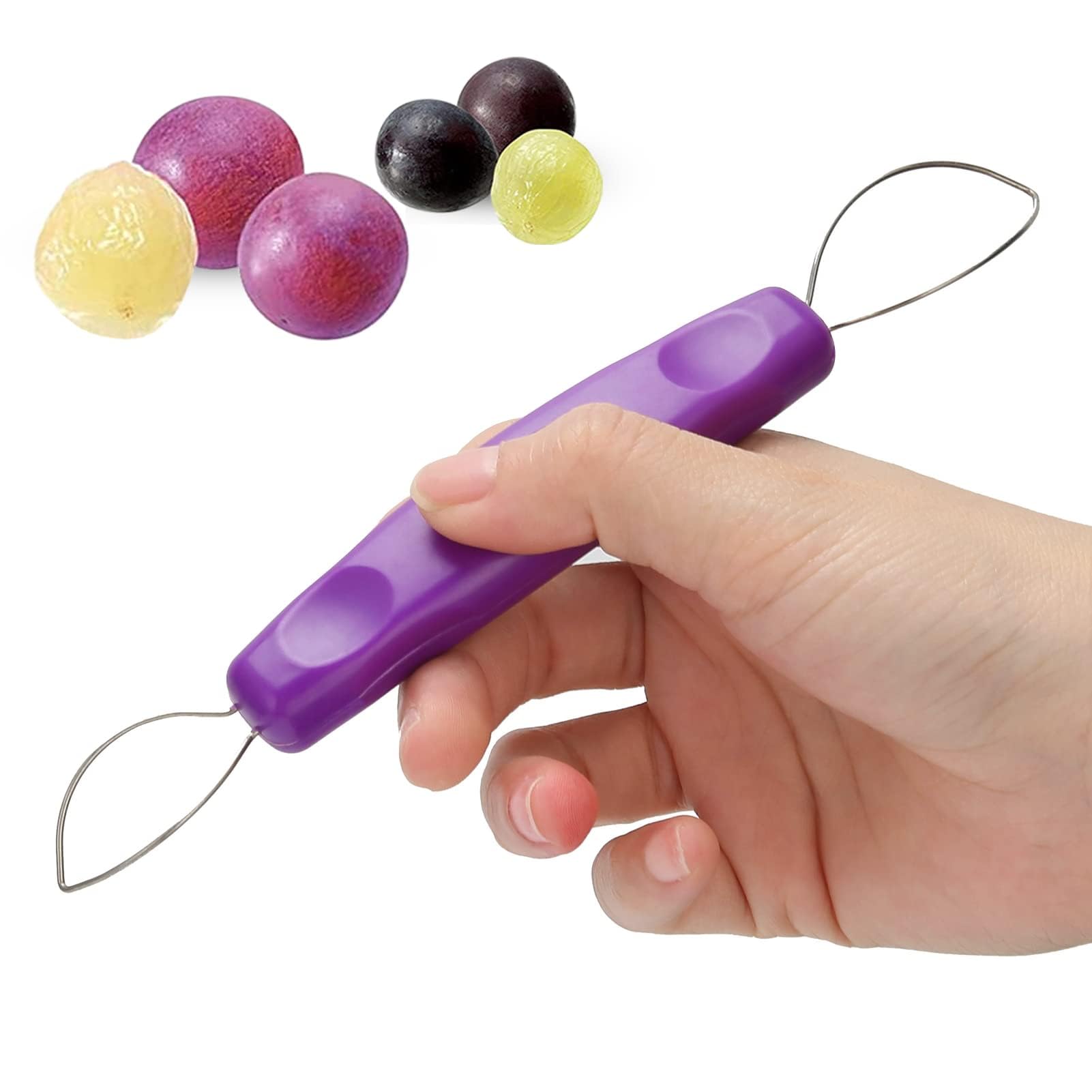 Stainless Steel Grape Peeler, Portablefruit Skin Peeler Purple Fruit Grape Skin Peeler Pitter Remover Mini Kitchen Gadget Peeling Tool