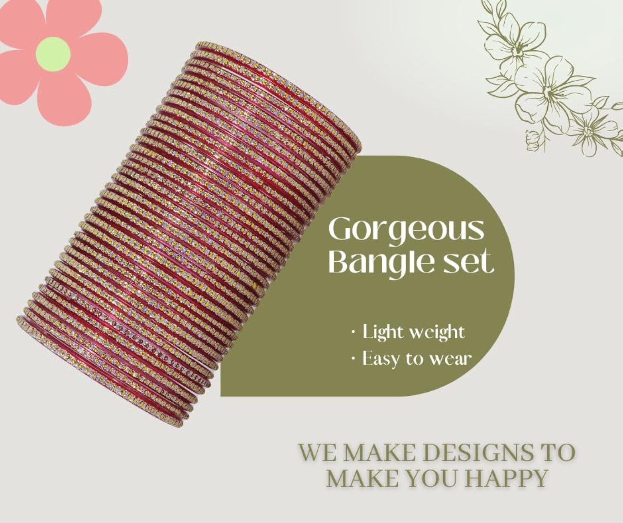 Polka Dot & Glitter Bangles Set - Pack of 36