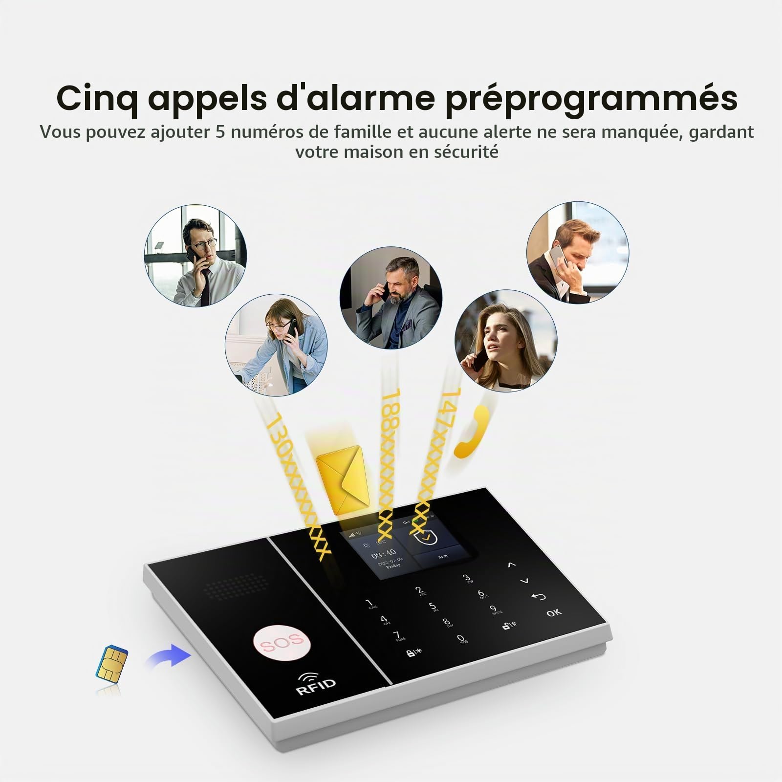 PGST Alarme Maison sans Fil, WiFi/4G GSM Systèmes Sécurité pour la Maison avec APP, 22-Pièces Kit Alarme avec 110DB Sirène – pour Camping-Car, Garage, Bureau, Compatible avec Alexa, Google Assistant