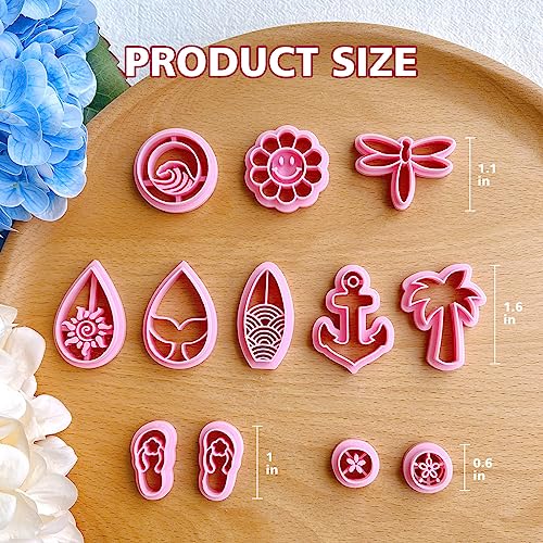 Keoker Polymer Clay Cutters, Summer Clay Cutters, Polymer Clay Cutters For Earrings Jewelry Making, 12 Shapes Flower Clay Earrings Cutters #TOP3