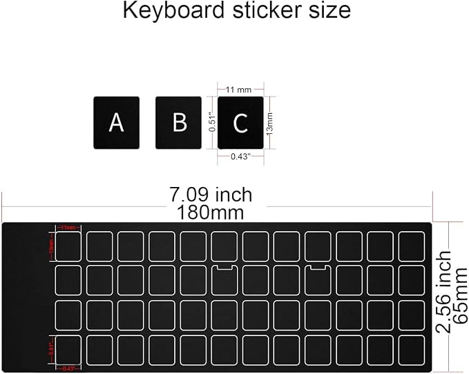 2 PCS/Pack Adhesivos Teclado Universal Inglés Mate miniatura 2