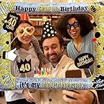 40th Birthday Inflatable Photo Booth Set - Giant Selfie Photo Booth Frame & Props - White PVC Material - 28" x 28" - Party Decorative Cutout - Image 4