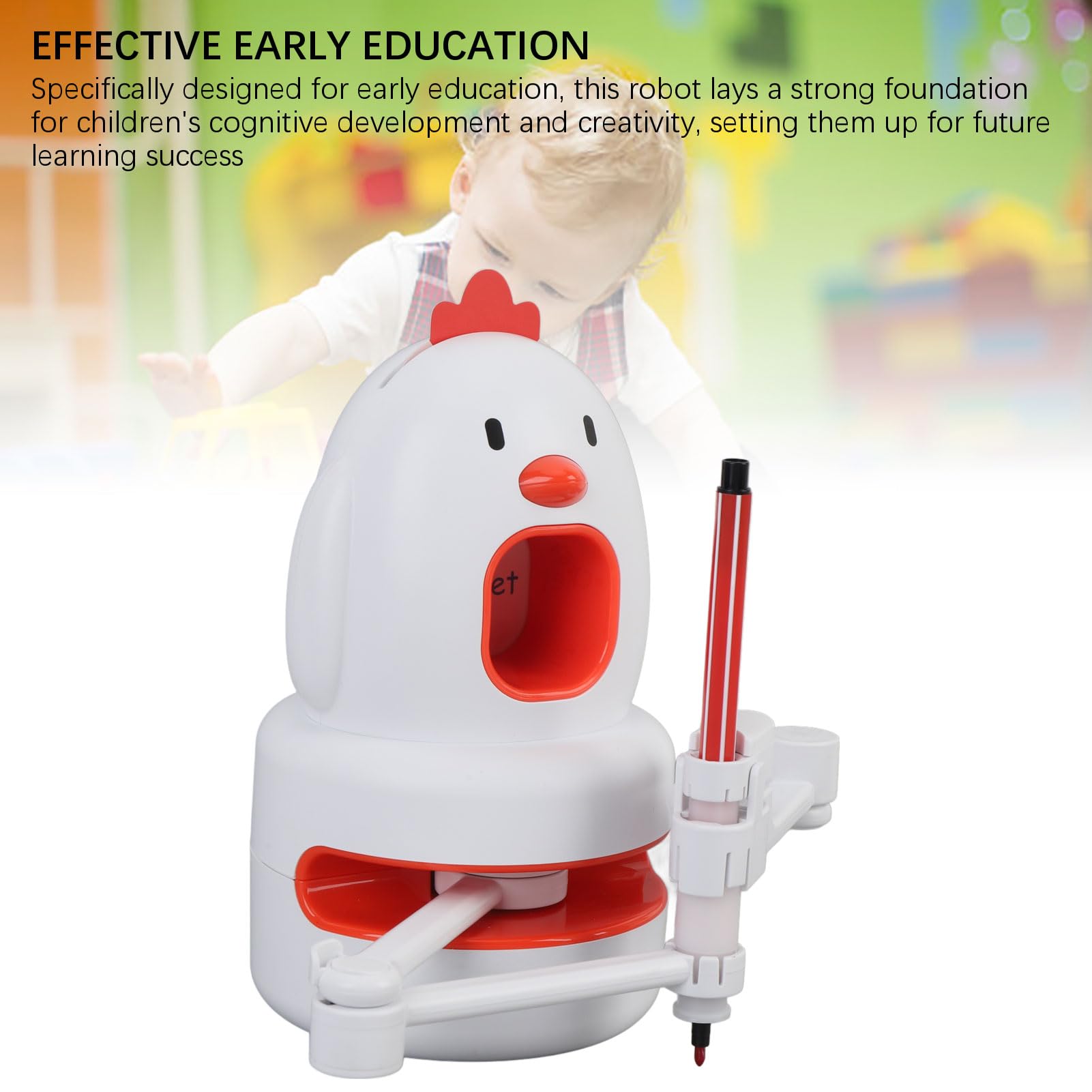 Robot da Disegno per Bambini, Set di Robot Educativi Interattivi Intelligenti Multifunzionali, da Disegno per Pittura Automatica con 12 Penne da e 130 Carte da per Ragazzi e Bambini