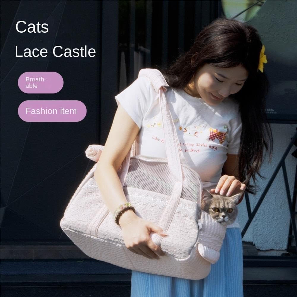 Practical Breathable Cat Bag, Heart-Shaped Cushion & Portable Pet Travel Supplies(Blue)