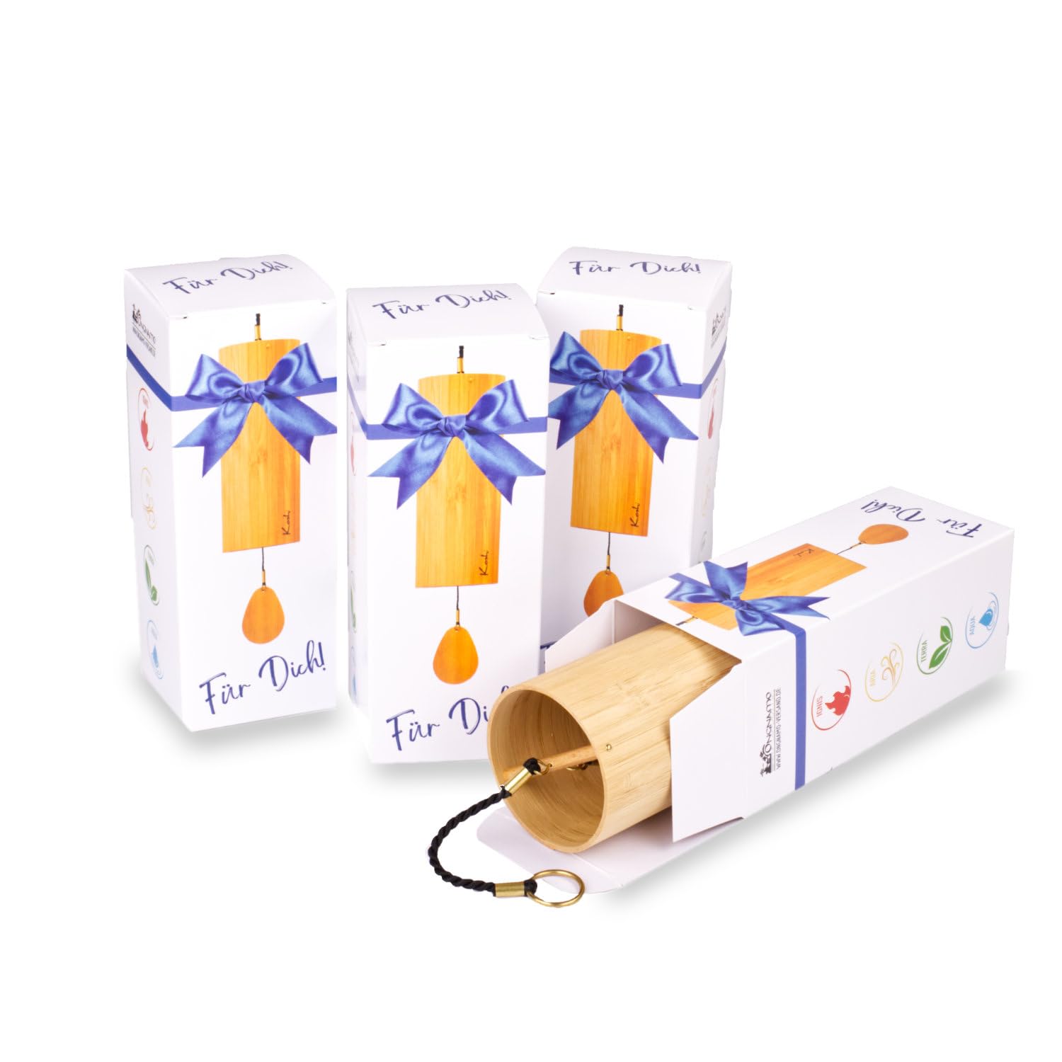 Koshi Klangspiele aus Bambusfurnier 4er Spar-Set mit Geschenkverpackung