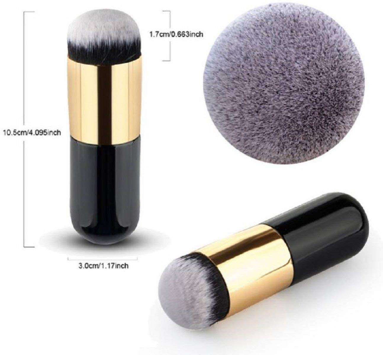 FABify Professional Face Powder & Foundation Makeup Brush – Ultra‑Soft Synthetic Duo‑Fiber Bristles, Flawless Blush & Setting Application, Ergonomic Matte Black Handle, Travel‑Friendly 2