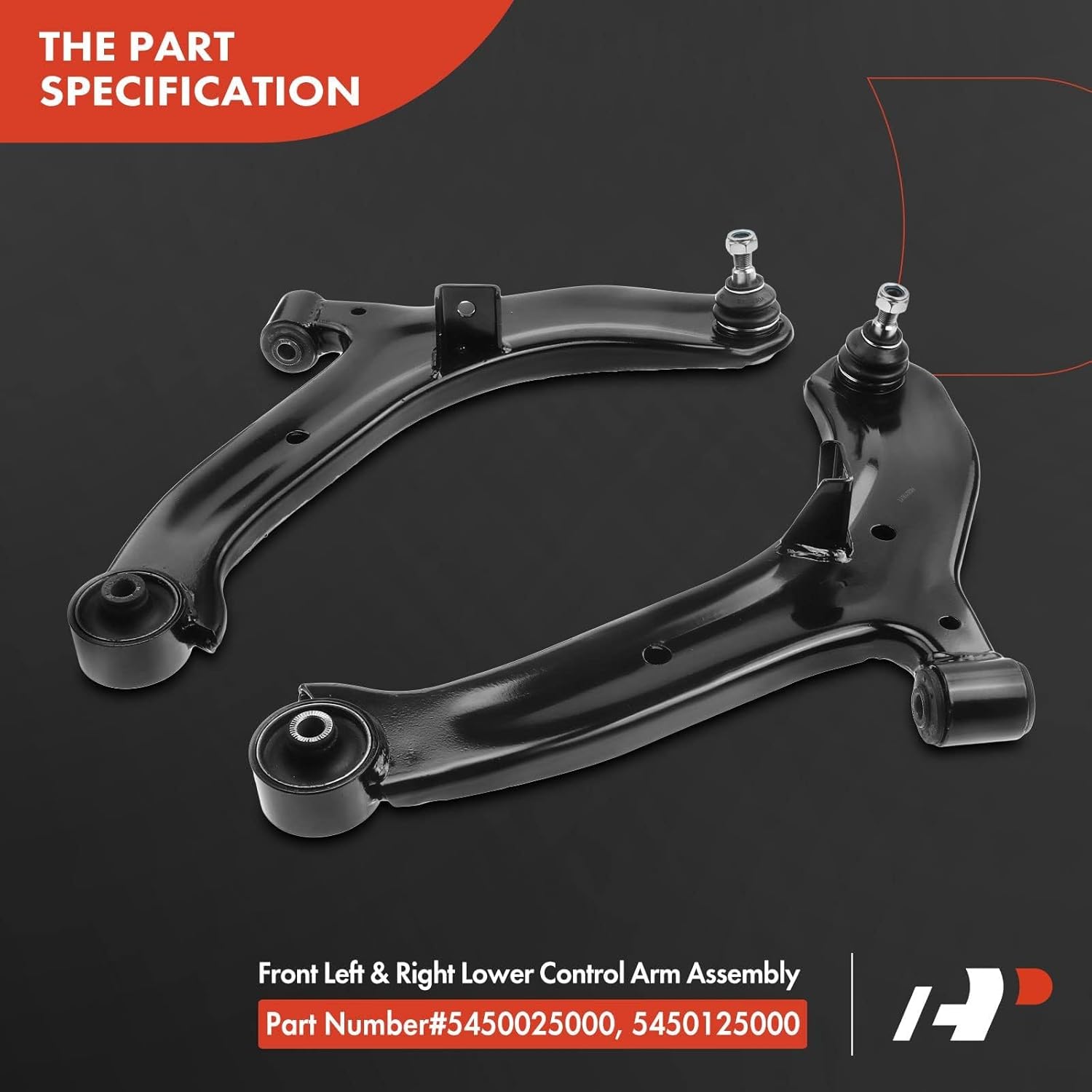 A-Premium 2 x Front Lower Control Arm, with Ball Joint & Bushing, Compatible with Hyundai Accent 2000-2006