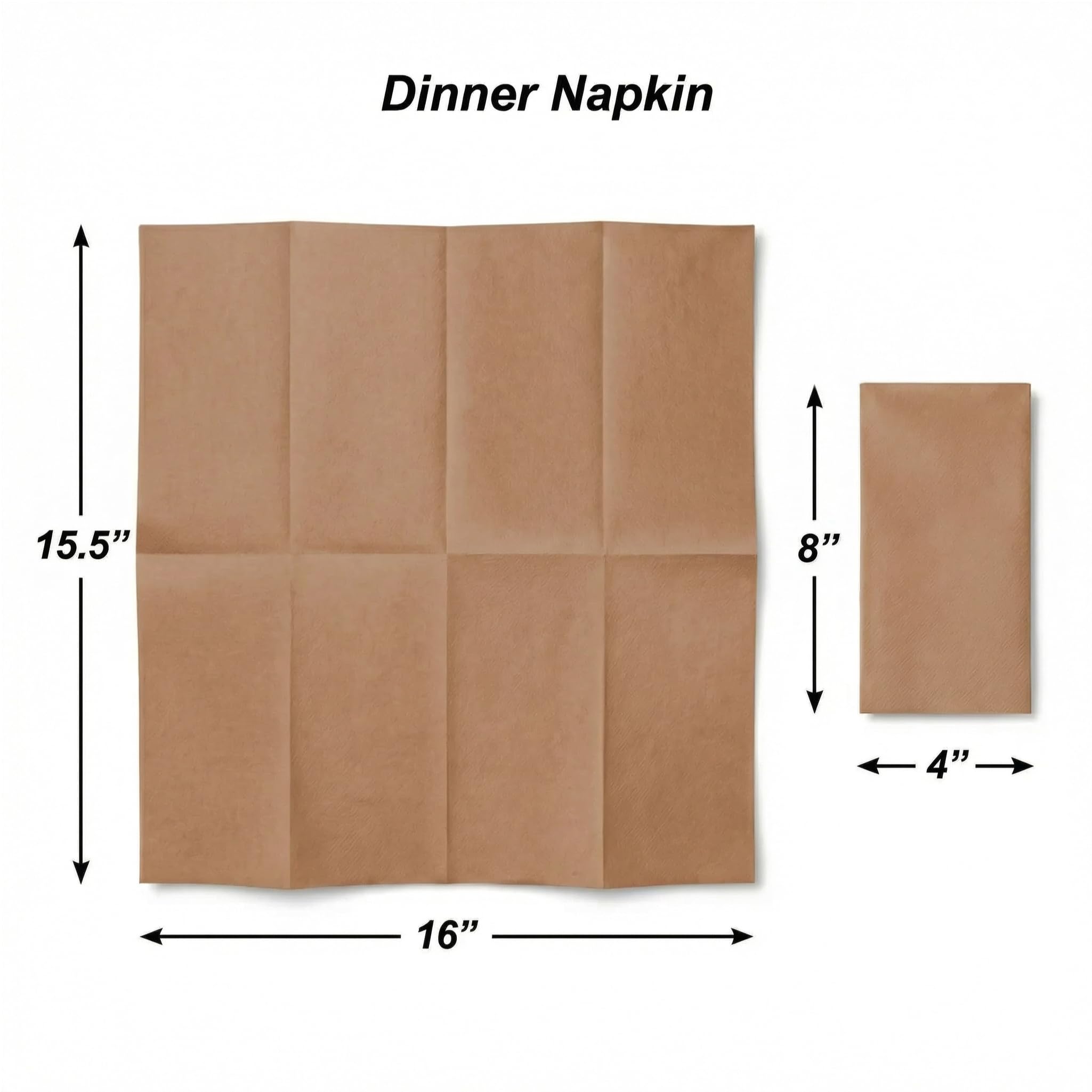 American Homestead - Servilletas de papel desechables de color marrón claro, servilletas de mesa de calidad de restaurante para bodas, fiestas y eventos, 40 cm x 40 cm, 50 unidades