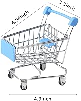 Vista 3 de Mini carrito de compras, carrito de supermercado, mini carrito de compras, mini juguete de almacenamiento de supermercado, adornos decorativos