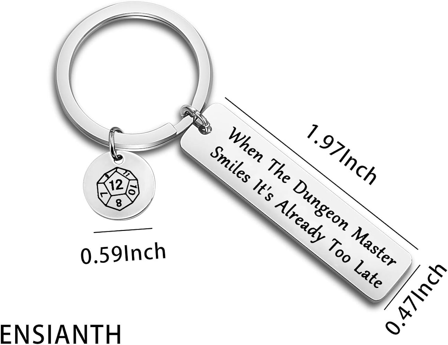 ENSIANTH When The Dungeon Master Smiles It's Already Too Late Keychain Dungeon Gift Funny DND Gifts