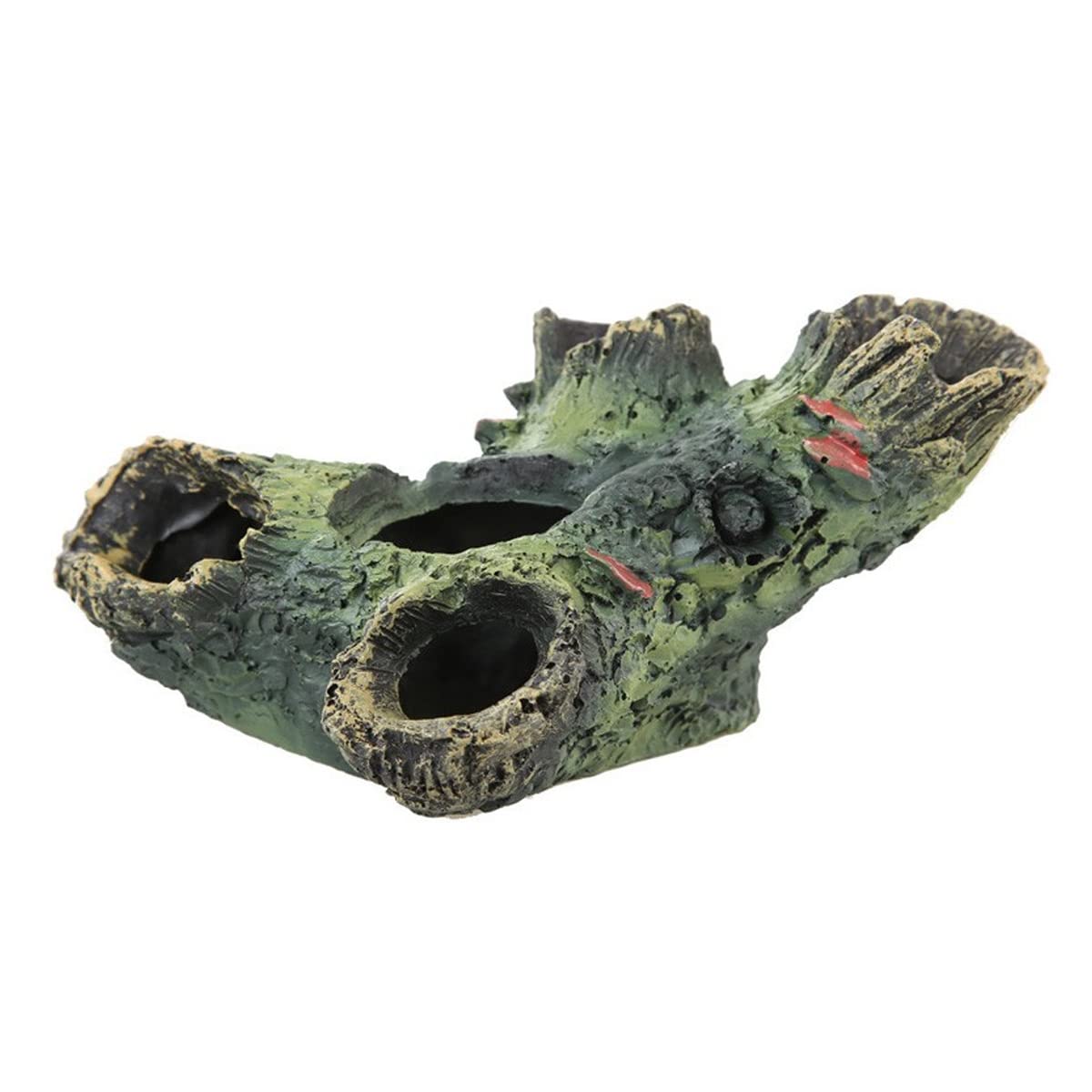 Decorazione per Acquari Grotte Rocciose, Decorazioni per Acquari in Resina, Simulazione di Paesaggi in Legno Decorativo per Gamberetti, Ciclidi, Nascondiglio di Pesci Betta,12x7x11cm