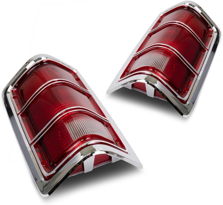 For Dodge Ram/Charger/Trail Duster/Pickup 1981-1987 Tail Light Driver and Passenger Side Chrome Border | CH2808104 | CH2809104 | 4163151 | 4163150