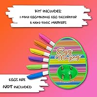 Vista 8 de The EggMazing Easter Egg Mini Decorator Kit Arts and Crafts Set - Includes Egg Decorating Spinner and 6 Markers - Ages 3 and Up [Packaging May Vary]