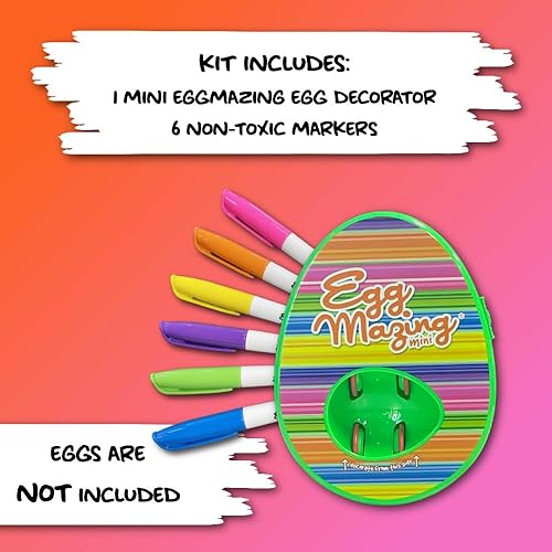 Miniatura 8 de The EggMazing Easter Egg Mini Decorator Kit Arts and Crafts Set - Includes Egg Decorating Spinner and 6 Markers - Ages 3 and Up [Packaging May Vary]