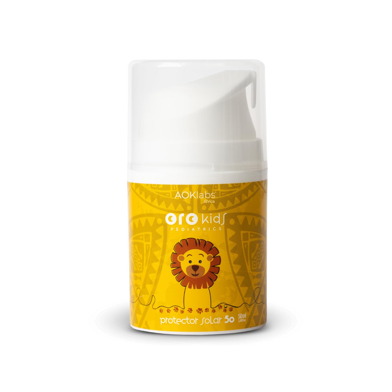 AOKlabs - Oro Kids Protector solar 50 SPF en crema, protector solar con filtros 100% físicos, hidrata y protege la piel, es apto para pieles de bebés desde el nacimiento hasta los 6 años I 50ml.