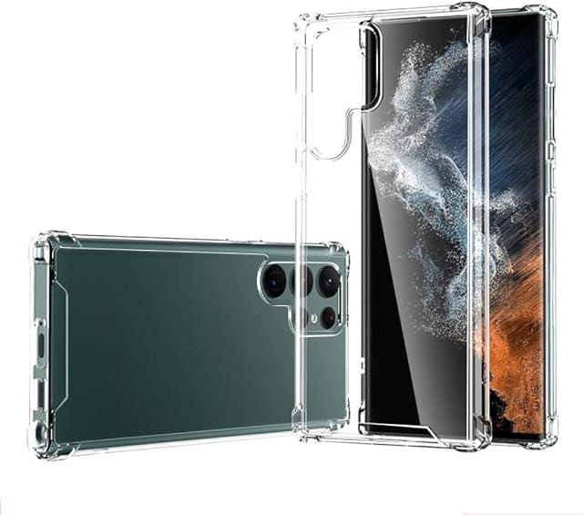 Compatible with Samsung Galaxy S22 Ultra 5G Case (2022), Totill Crystal Clear Hard Back with Shockproof Protective Bumper Phone Cover for S22 Ultra Smartphone Coque Funda 6.8-Inch