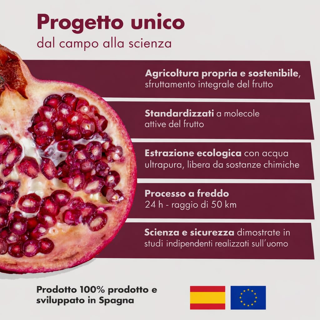 Granatum Plus - Punicalagina Plus - Integratore Alimentare - Estratto di Melagrane - Integratore Antiossidante - Digestione e Metabolismo - Cura Pelle - Prodotto in Spagna