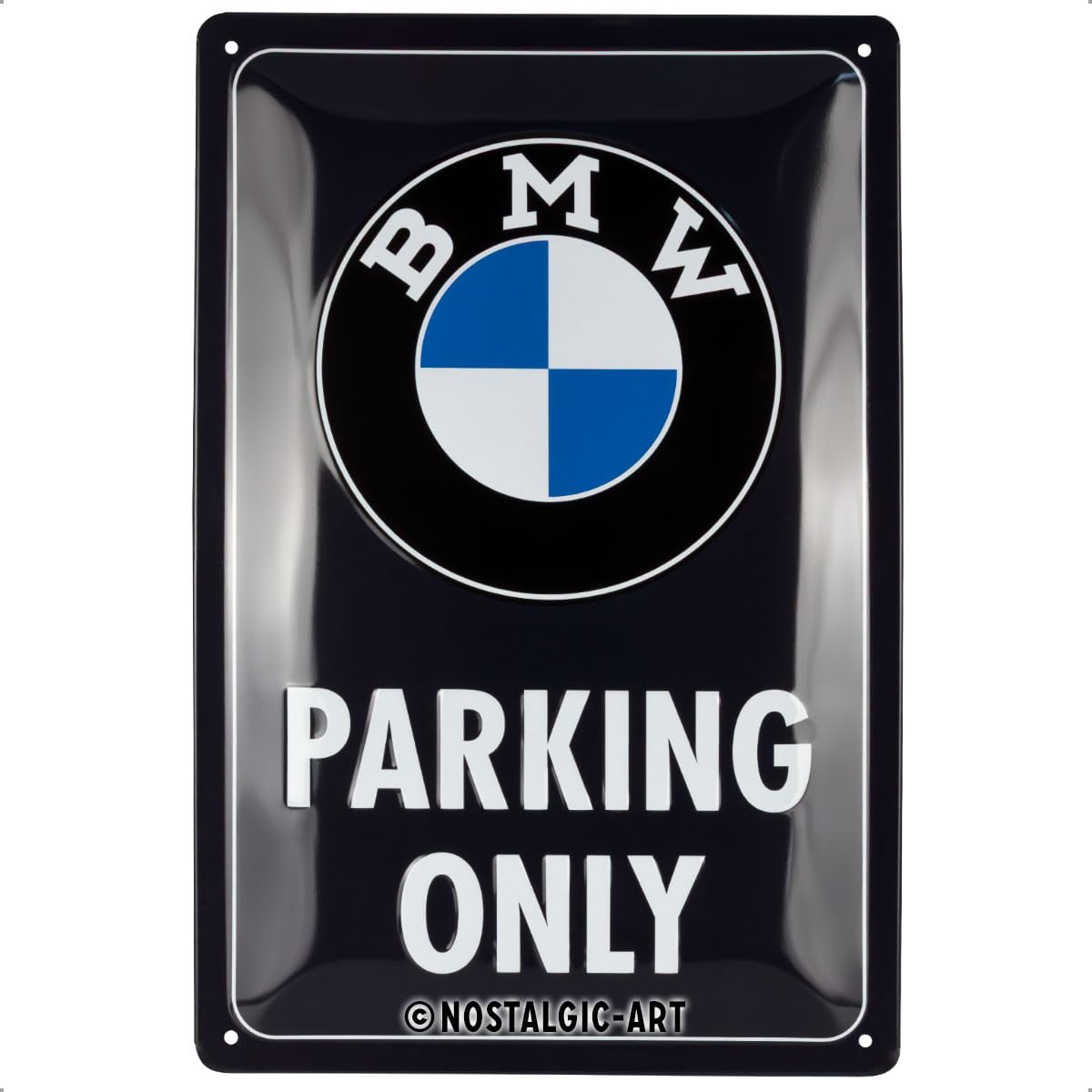 Nostalgic-Art Targa retrò, 20 x 30 cm, BMW – Parking Only Classic Blue – Idee regalo per amanti BMW, Official License Product (OLP), in metallo, design vintage
