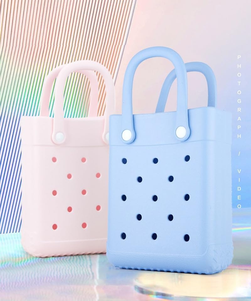 GBB Rubber Beach Bag X-Small Beach Tote Bag Waterproof Mini Tote Bag for the Boat Pool Sports Travel Bag Open Handbag - Image 2