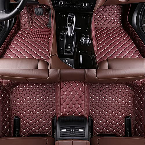 COMGAS Voiture Tapis de Sol Cuir Artificiel pour Opel Antara 2014 2015 2016, Artisanat MéTiculeux sur Mesure ImperméAble RéSistant à l'usure Tapis Sol Pied, D/Wine Red