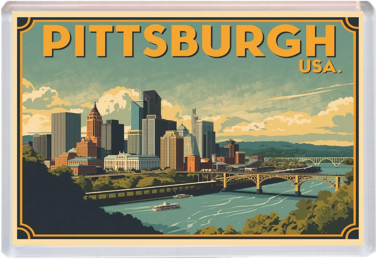 Pittsburgh - Pennsylvania - Jumbo Artistic Fridge Magnet 96 x 67mm BBSFHM3236