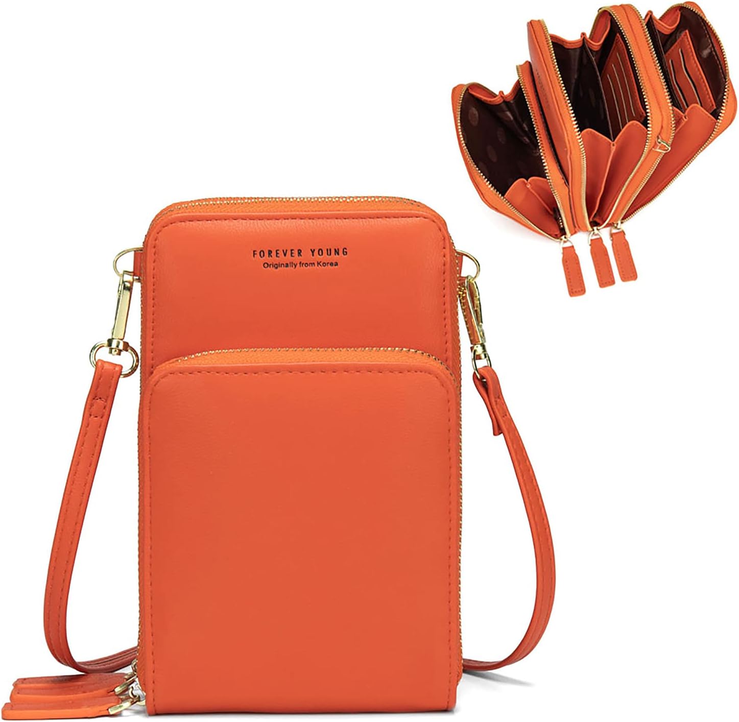 Small Leather Crossbody Bag for Women with Guitar Strap Mini Crossover Bags & Shoulder Purses with 2 Card Slots