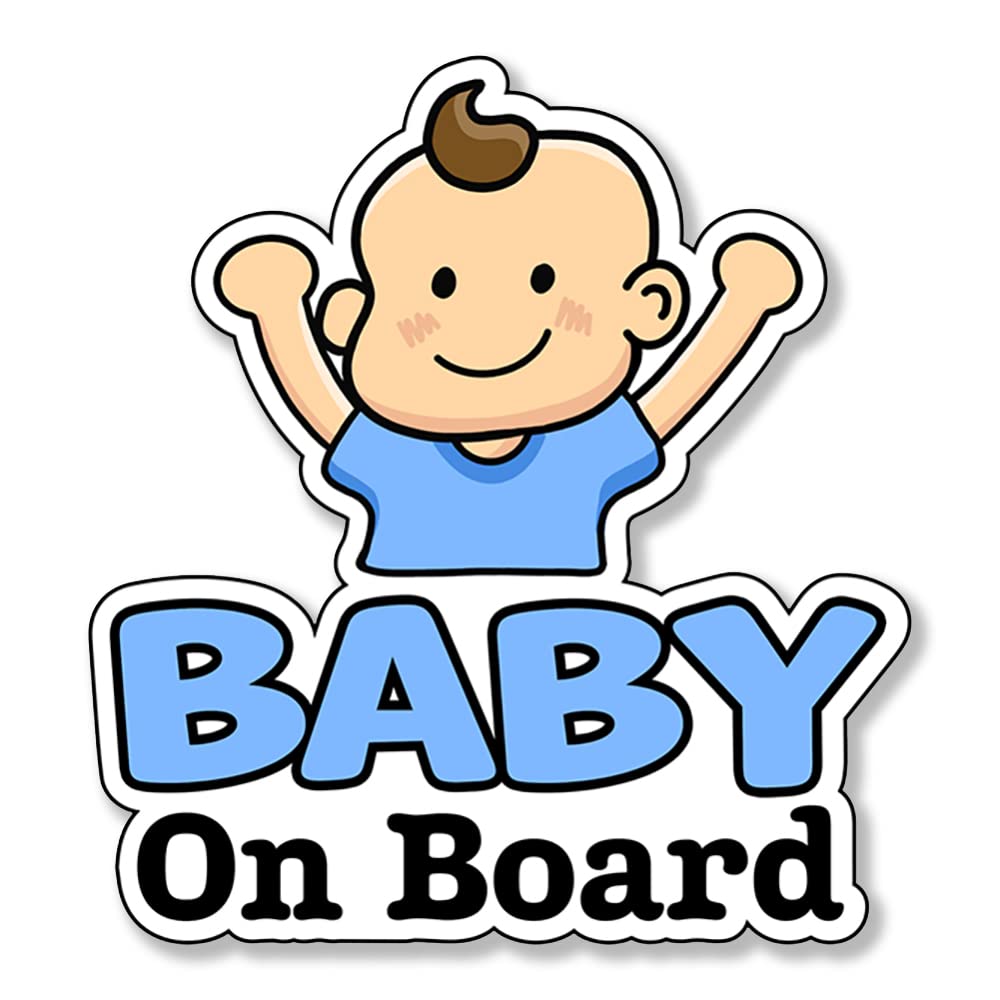 Autocollants Baby On Board sans ventouse lot de 2 stickers fixes bébé garçon