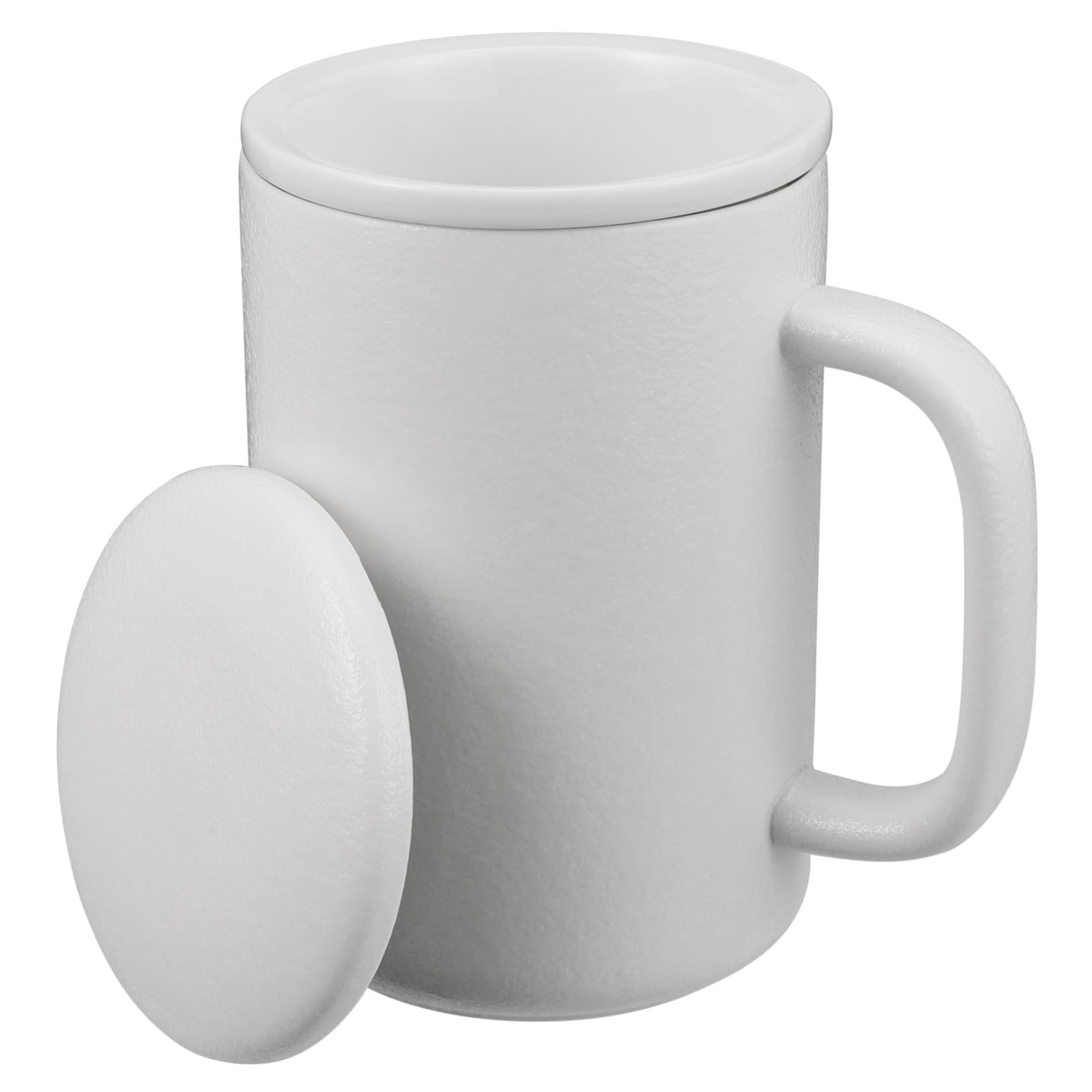 Ipetboom Keramik Teebecher Weiß mit Deckel und Teesieb, 400ml