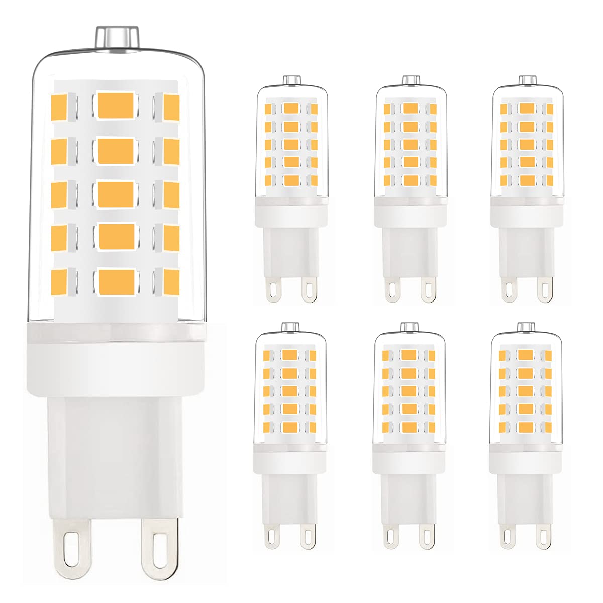 G9 LED Light Bulbs,4w,Replaces 25-40w Halogen Lamps,230V,Not Dimmable,White(6000K,6pcs)