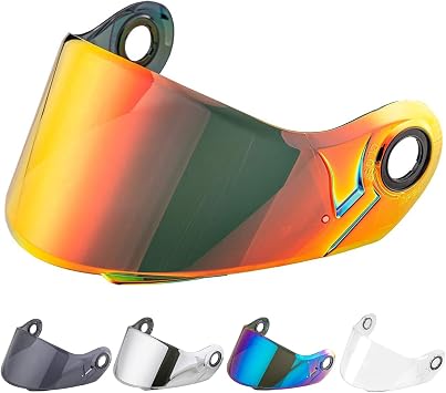 Helmet Shield Visor for LS2 Strobe/Review/SHARP Repalcement Motorcycle Helmets Visor Chrome Red