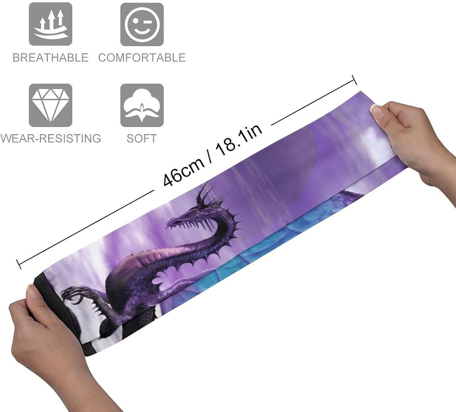 Fantasy Dragon Purple Knee High Socks Athletic Long Stockings Sport Casual Crew Tube Sock Boot 46cm