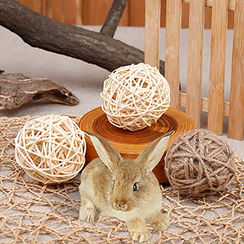 RABBITP 9 Pcs Rabbit Chew Toys for Treat and TeethNatural Grass Willow Balls for Bunny, Rabbit, Hamster, Guinea Pig Pet… - Image 7