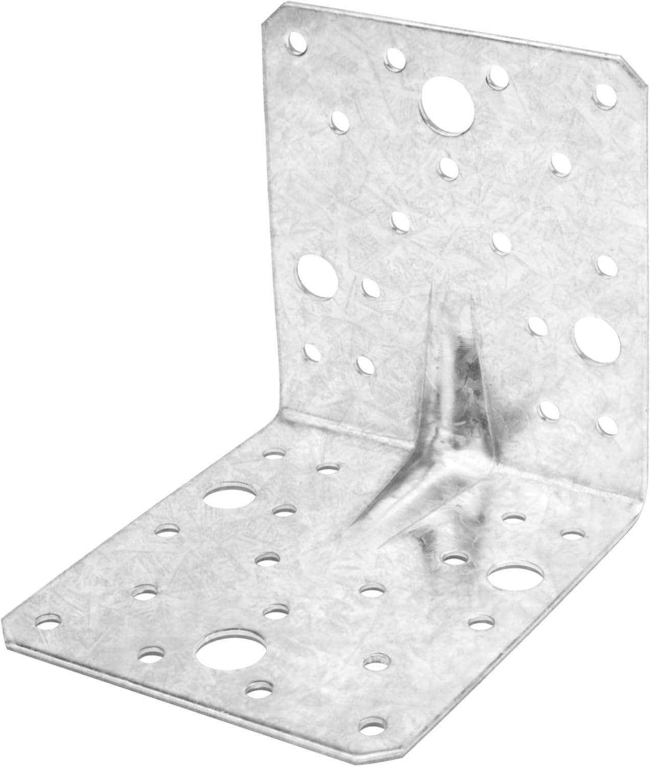 4 Pack L Right Angle Bracket, 4" x 3-1/2" x 4" 90 Degree Reinforcing Rib Corner Braces, Galvanized Steel Connector for Wood