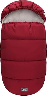 LAT Universal Saco Silla de Paseo, Impermeable y Resistente al Viento Saco Carro Bebe Invierno para Cochecito, Desmontable Saco Carrito Bebe con Capucha (B, Rojo)