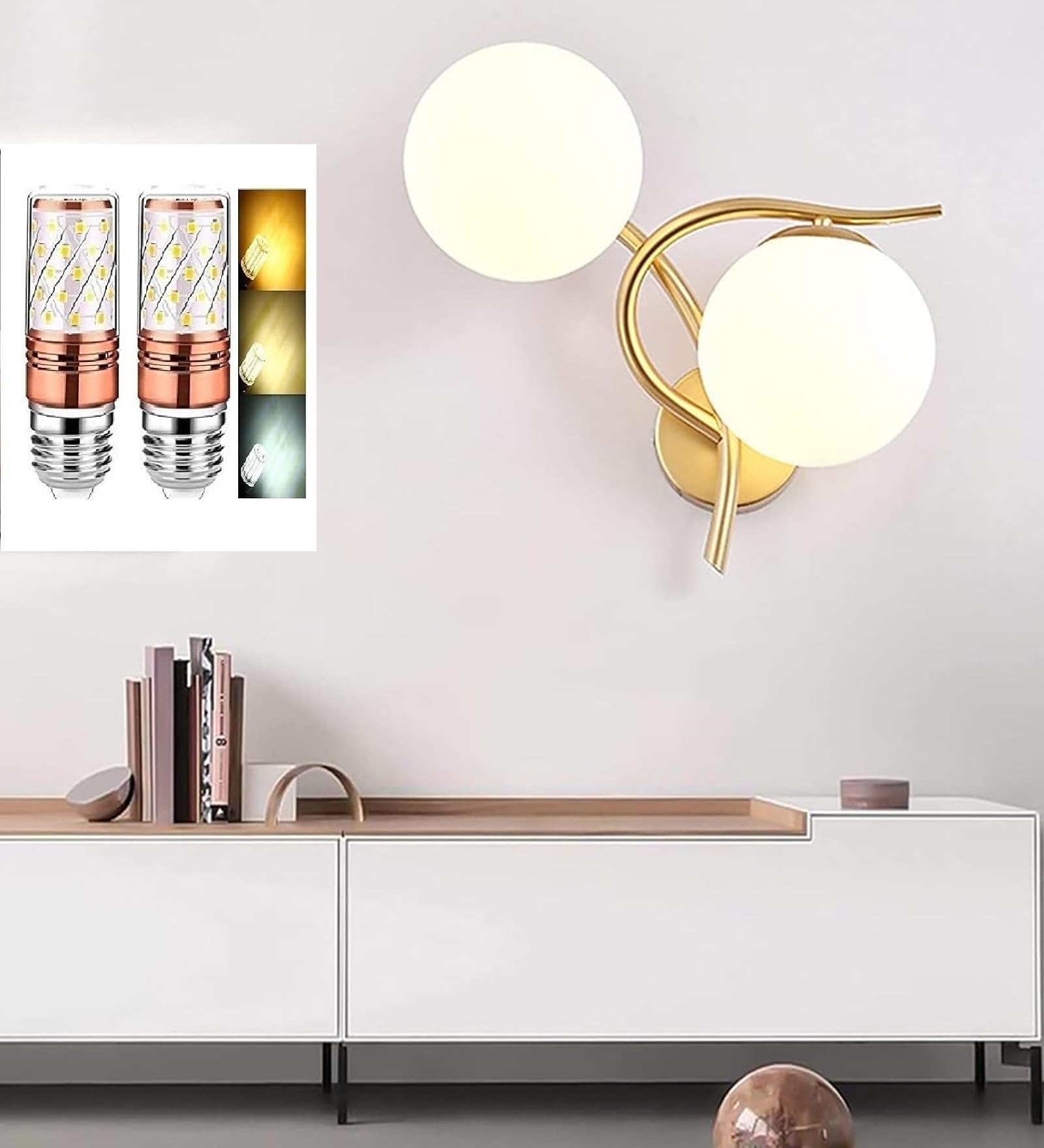 Lyse Decor with Bulbs Dual Wall Lights, Wall Lamps for Bedroom, Wall Light lamp, Restaurant Wall Light and Cafe Wall Lamps and Modern Decorative Wall Lights (Golden) (B0BYVF9DVL) Amazon Price History, Amazon Price Tracker