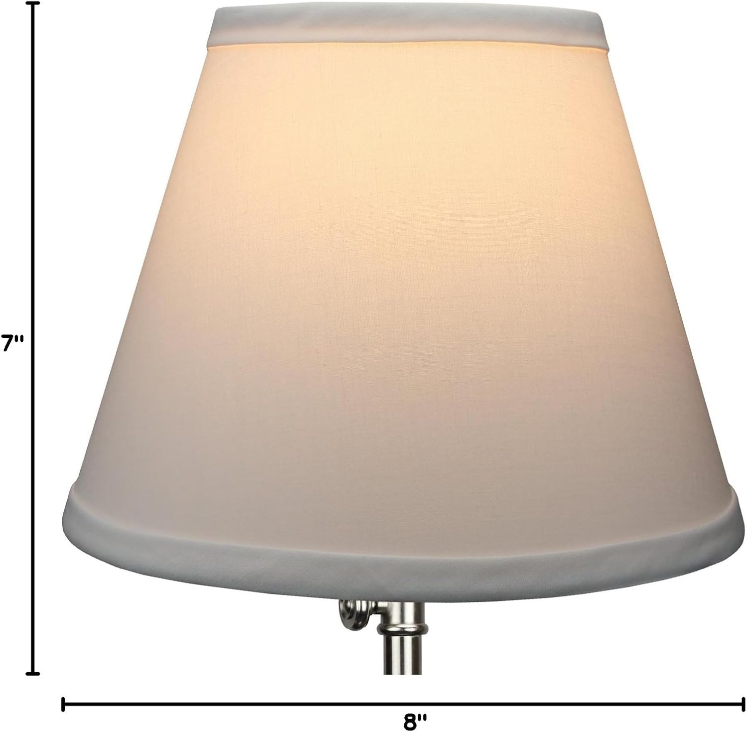 FenchelShades.com Lampshade 5" Top by 8" Bottom by 7" Slant Height with Bulb-Clip-On Attachment (Linen White)
