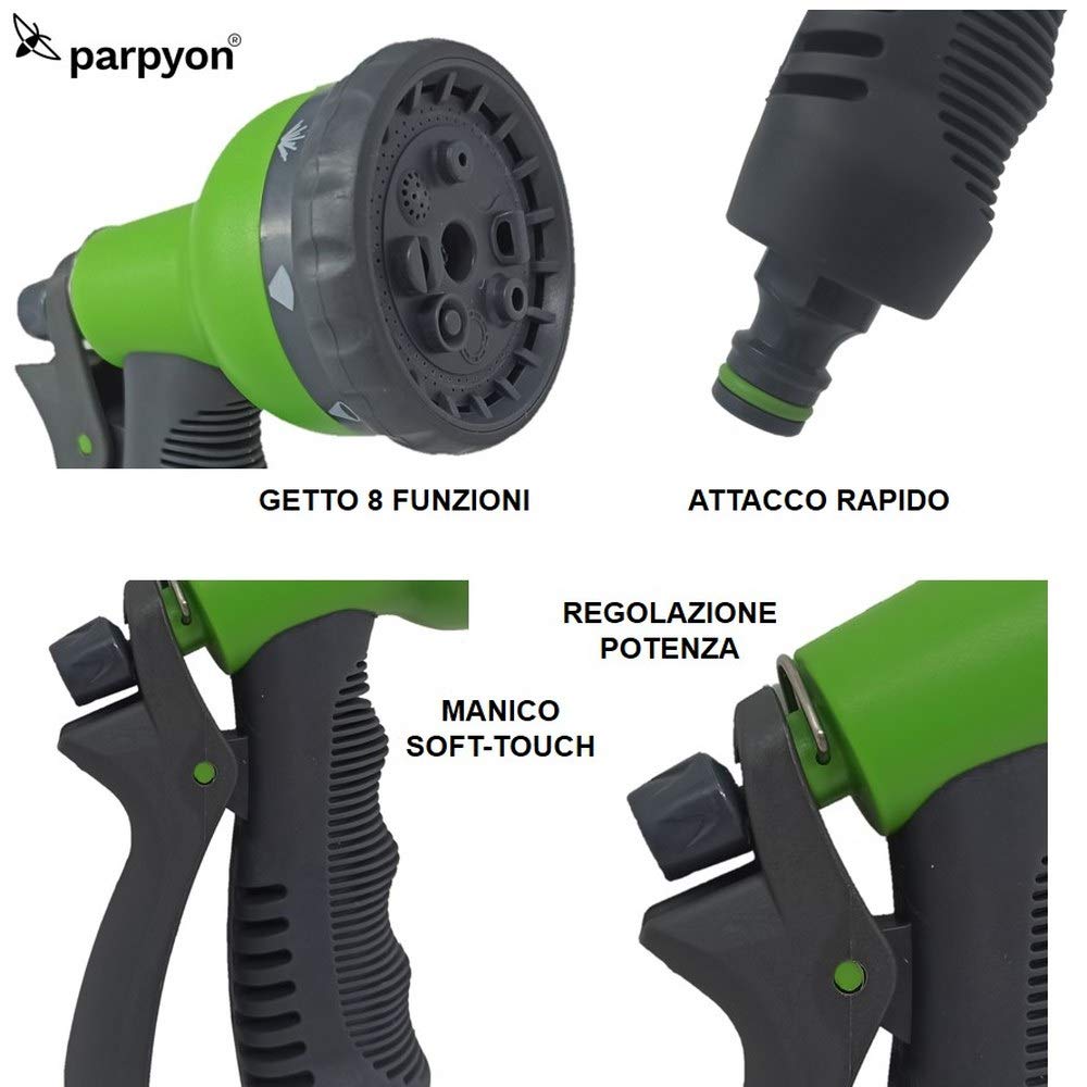 PISTOLA A SPRUZZO INNAFFIARE POMPA IRRIGAZIONE GIARDINO REGOLABILE 10 GETTI