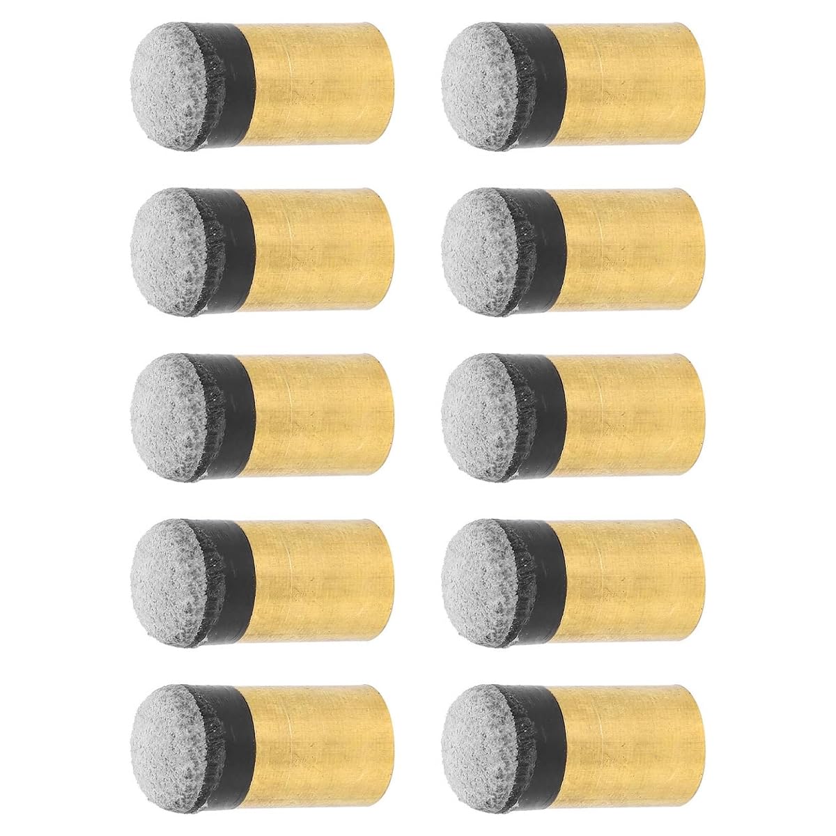 Juego de 10 puntas y casquillos de taco de billar de metal duro, de cuero, en espiral, de 10 mm para billar.